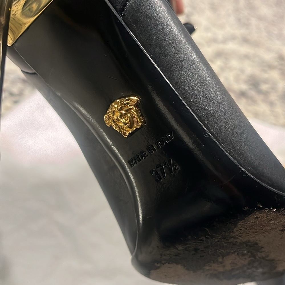 Versace leather heel boots size 37 1/2 USA size 7 - Picture 9 of 12